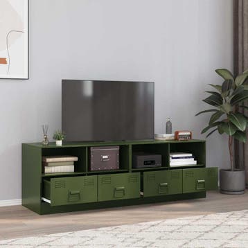 vidaXL Nachtkastjes 2 st 67x39x44 cm staal olijfgroen, Verzenden