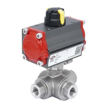 Rp 3/8 L-Port 3-Weg Pneumatische RVS Kogelkraan, Bricolage & Construction, Verzenden
