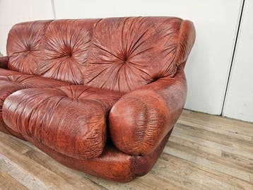 Seven Salotti - Sofa - Divano Topp in bordeauxkleurig leer