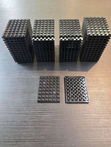 Lego Onderdelen - New Plate 6 x 8 Black 100pcs, Kinderen en Baby's, Nieuw