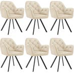 tectake Fluwelen draaistoel Lucia, gestoffeerd - crème, Set, Huis en Inrichting, Stoelen, Verzenden, Nieuw