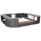 vidaXL Spa-ombouw vierkant 268x268x55 cm poly rattan grijs, Tuin en Terras, Zwembaden, Verzenden, Nieuw