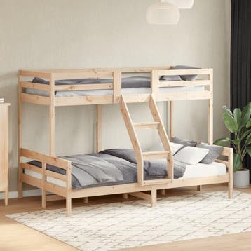 vidaXL Stapelbed massief grenenhout 80x200/120x200 cm, Verzenden, Nieuw