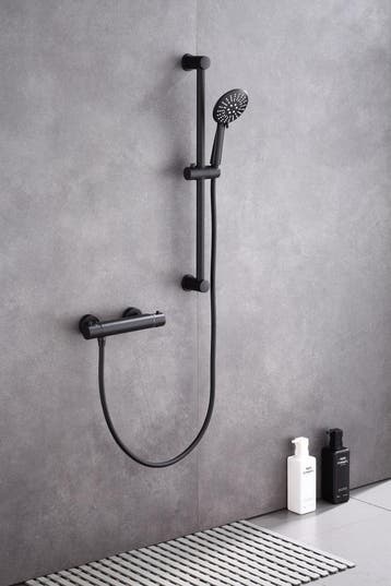 AKTIE Doucheset thermostatisch douchemengkraan met glijstang, Verzenden, Nieuw, Chroom, Douche