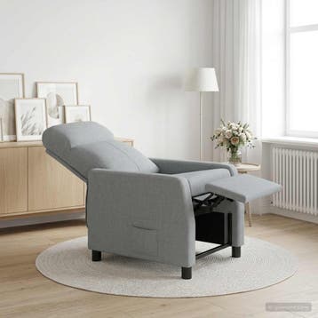 vidaXL Recliner Lichtgrijs Stof, Maison & Meubles, Verzenden
