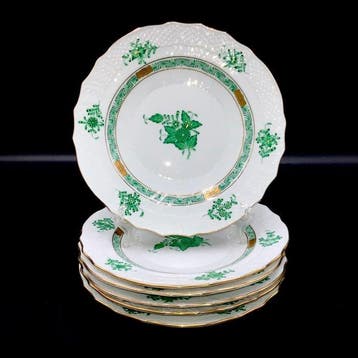 Herend - Exquisite Set of 6 Plates (19 cm) - Chinese, Antiek en Kunst