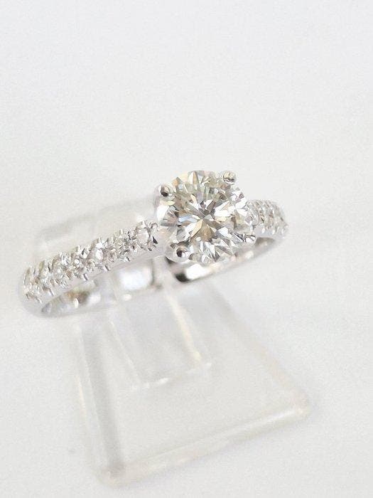 Bague de fiançailles - 14 carats Or blanc - 0.97ct. tw., Bijoux, Sacs & Beauté, Bijoux anciens
