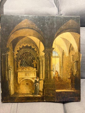 Odoardo Borrani (1833-1905), Attrib. - Interno di chiesa