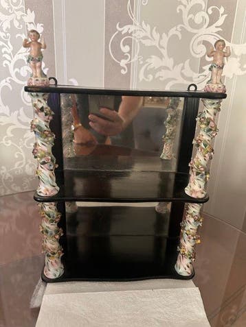 Étagère - Porselein - zwart / ebonised houten frame -
