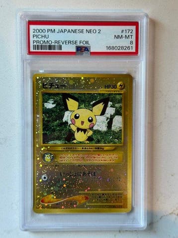Pokémon - 1 Graded card - Pichu #172 Foil, Promo card - PSA, Hobby en Vrije tijd, Nieuw