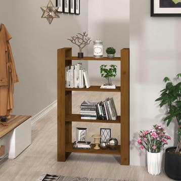 vidaXL Boekenkast/kamerscherm 80x35x125 cm massief hout, Huis en Inrichting, Verzenden, Nieuw