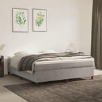 vidaXL Boxspring bed 160x200 cm fluweel lichtgrijs, Huis en Inrichting, Slaapkamer | Bedden, Verzenden, Nieuw