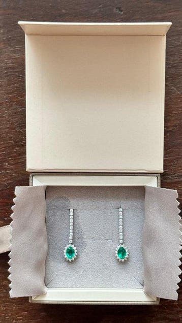 Boucles doreilles goutte deau - 18 carats Or blanc -