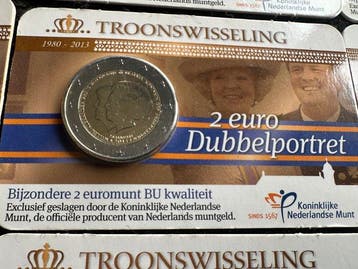 Nederland. 2 Euro 2013/2014 Dubbelportret +, Postzegels en Munten