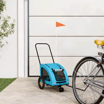 vidaXL Hondenfietstrailer oxford stof en ijzer blauw, Verzenden