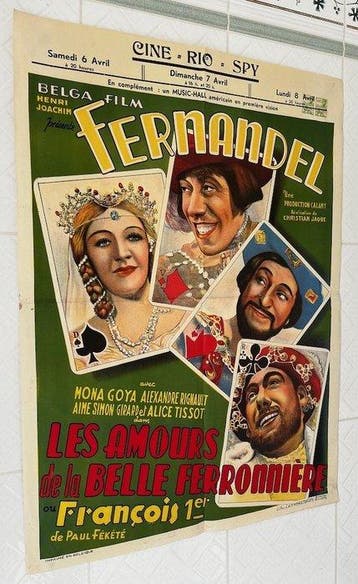 Rare & Nice litho - François 1er (1937) Fernandel - Original, Collections, Cinéma & Télévision