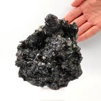 LAME DHÉMATITE NOIRE BRILLANTE, Île dElbe Cristaux sur
