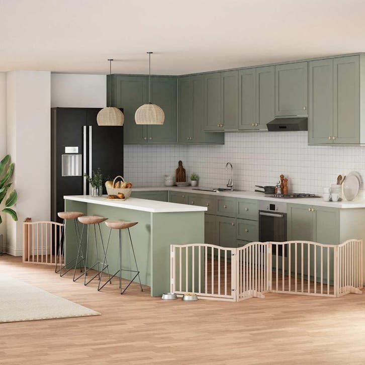 vidaXL Hondenhek inklapbaar met deur 6 panelen 480 cm, Dieren en Toebehoren, Hondenbenches, Nieuw, Verzenden