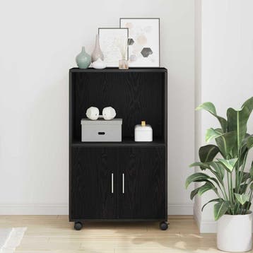 vidaXL Kast Zwart Eiken 55 x 40 x 82 cm, Maison & Meubles, Armoires | Dressoirs, Verzenden