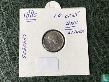 Nederland 10 cents 1885, Verzenden, 10 cent, Losse munt, Goud