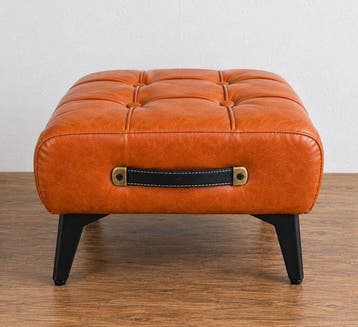Repose-pied - Cuir synthétique - Ottomane capitonnée couleur