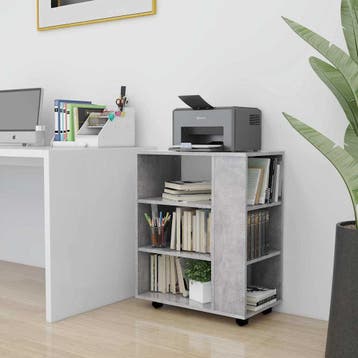 vidaXL Rolkast 60x35x75 cm bewerkt hout betongrijs, Verzenden, Nieuw