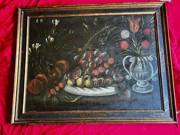 Escuela española (XVII-XVIII) - Bodegón de frutas y flores