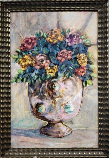 École espagnole (XX) - Bouquet dans une coupe