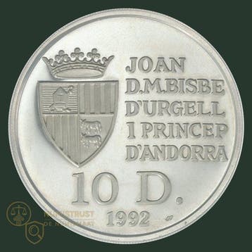 Andorra. 10 Dinar 1992 Wildlife Brown Bear (Zonder