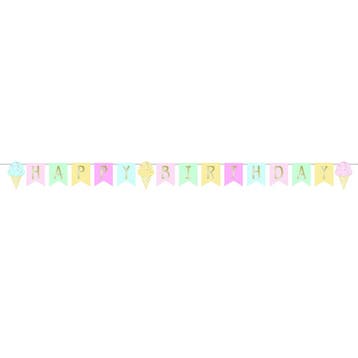 Happy Birthday Letterslinger Ijsjes 2,5m, Verzenden, Nieuw