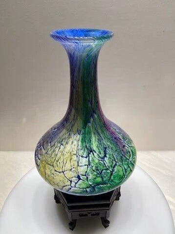 Handmade colorful crackle glass vase - Vaas - Glas