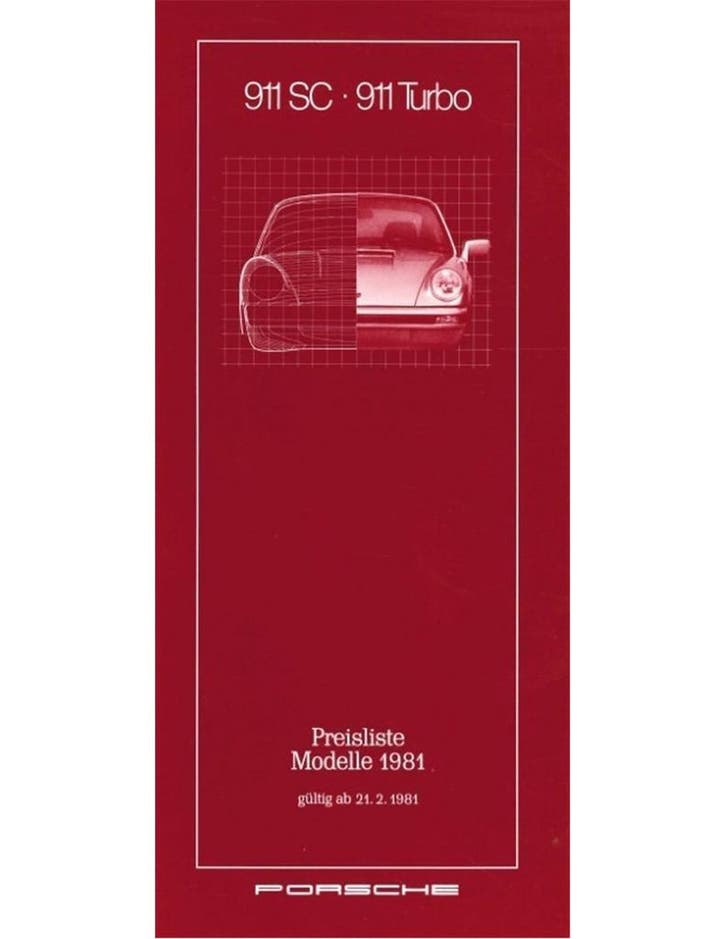 1980 PORSCHE 911 SC | TURBO PRIJSLIJST DUITS, Livres, Autos | Brochures & Magazines, Enlèvement ou Envoi