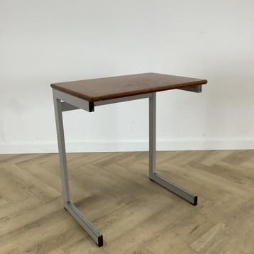 schooltafel (hxbxd) 76x70x50 cm, bruin blad - grijs, Gebruikt