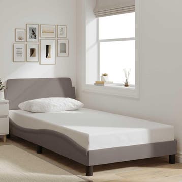 vidaXL Bedframe Dover 100x200 cm stof taupe, Verzenden, Nieuw