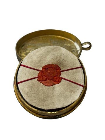 Reliekhouder - Brons, Gouden cartouche, Glas, Textiel - 20e, Antiquités & Art