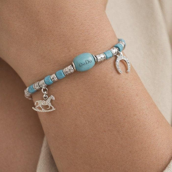 Dodo - Bracelet - 18 carats Or blanc - 0.92ct. tw. Turquoise, Handtassen en Accessoires, Antieke sieraden