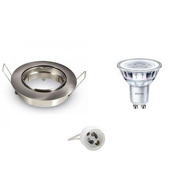 LED Spot Set 5W - Kantelbare Ronde Inbouwspot Mat Chroom, GU, Verzenden, Nieuw