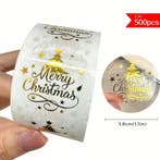 Sluitstickers grotere kerstetiketten chique merry christmas