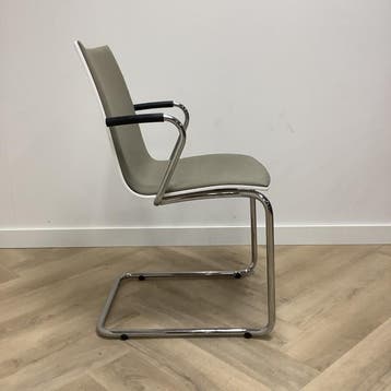 Casala Onyx II vergaderstoel / sledestoel,  wit/taupe -, Maison & Meubles