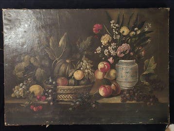 Scuola italiana (XVII- XVIII) - Imponente Trionfo di frutta