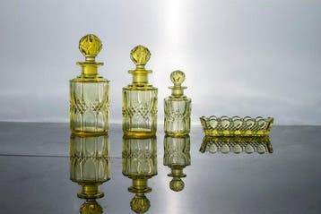 Art Deco Toiletset (4) - Val Saint Lambert - Glas -