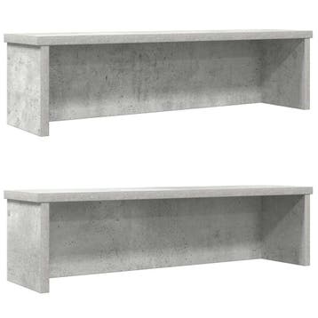 vidaXL Keukenrekken stapelbaar 2 st 50x15x16 cm betongrijs, Verzenden