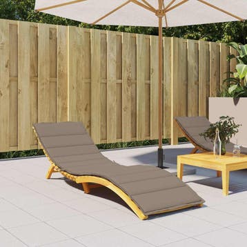vidaXL Ligbedkussen 200x50x3 cm oxford stof taupe, Verzenden, Nieuw