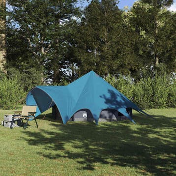 vidaXL Teepee Tent 3-Persoon 3-persoons Blauw en Grijs, Verzenden, Nieuw