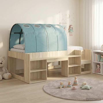 vidaXL Bedframe met Tunnel met plank 3 st Sonoma Eiken en, Verzenden