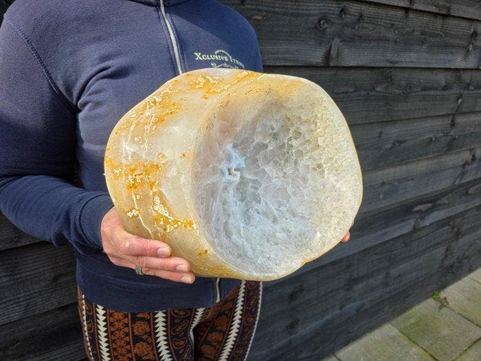 Saladier - Agate - Bol XL en agate cristal, Antiquités & Art, Art | Objets design