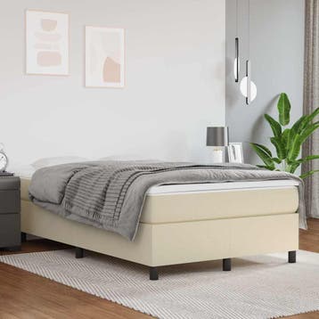 vidaXL Boxspring bed kunstleer crèmekleurig 120x200 cm, Verzenden