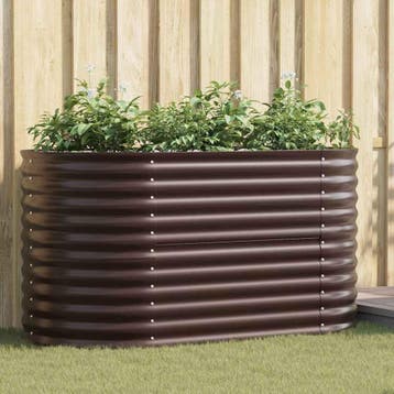 vidaXL Verhoogd bed Bruin 160 x 80 x 81 cm Staal, Verzenden, Nieuw