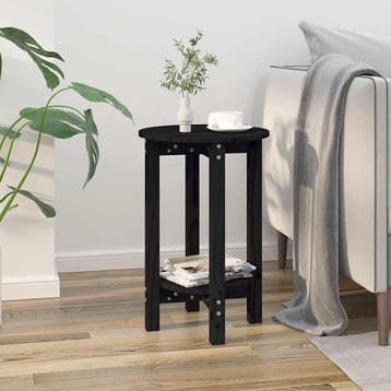 vidaXL Salontafel Ø 40x60 cm massief grenenhout zwart, Huis en Inrichting, Verzenden, Nieuw