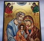 Icoon - Heilige Familie - Jozef, Maria en Jezus - Houten